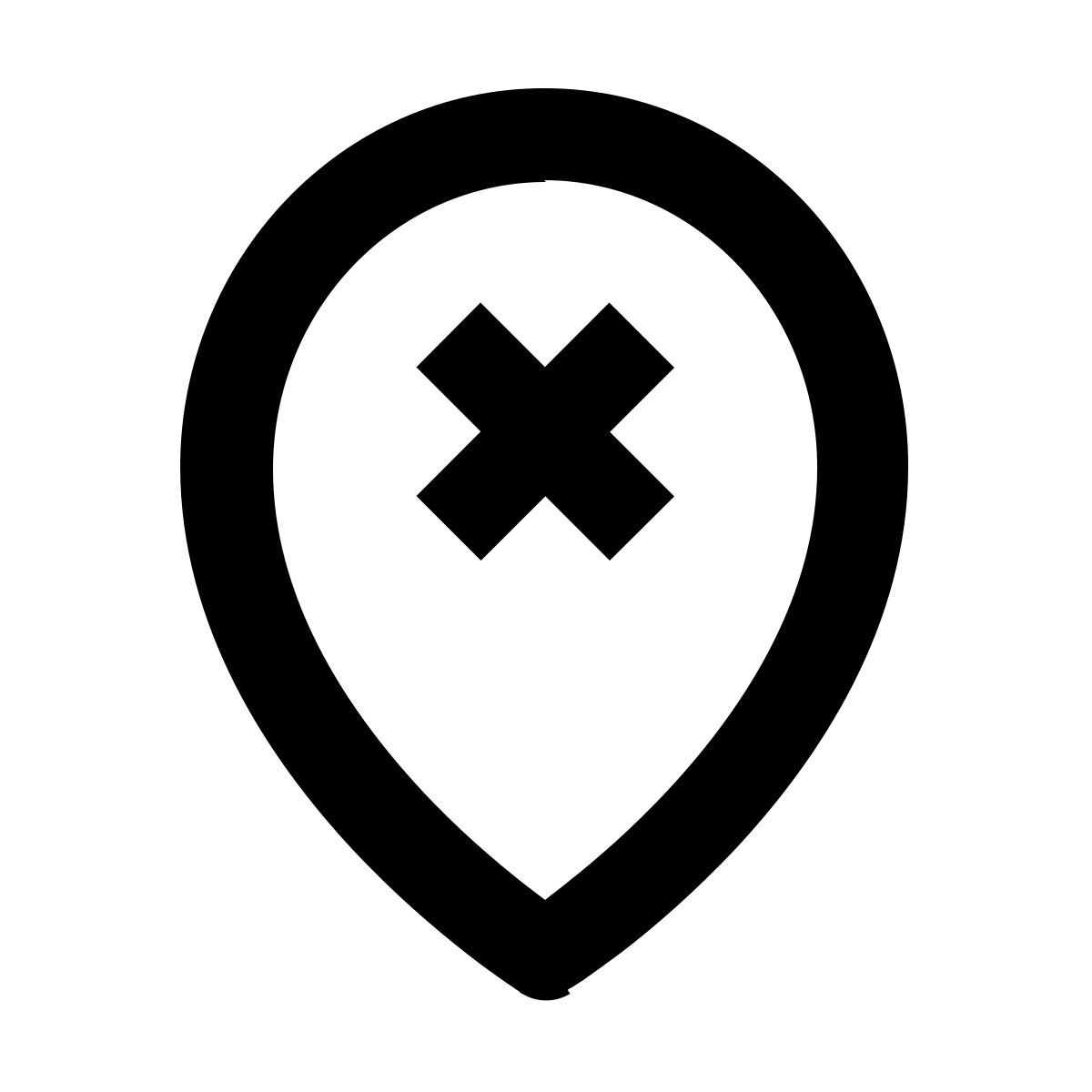 map marker cross icon