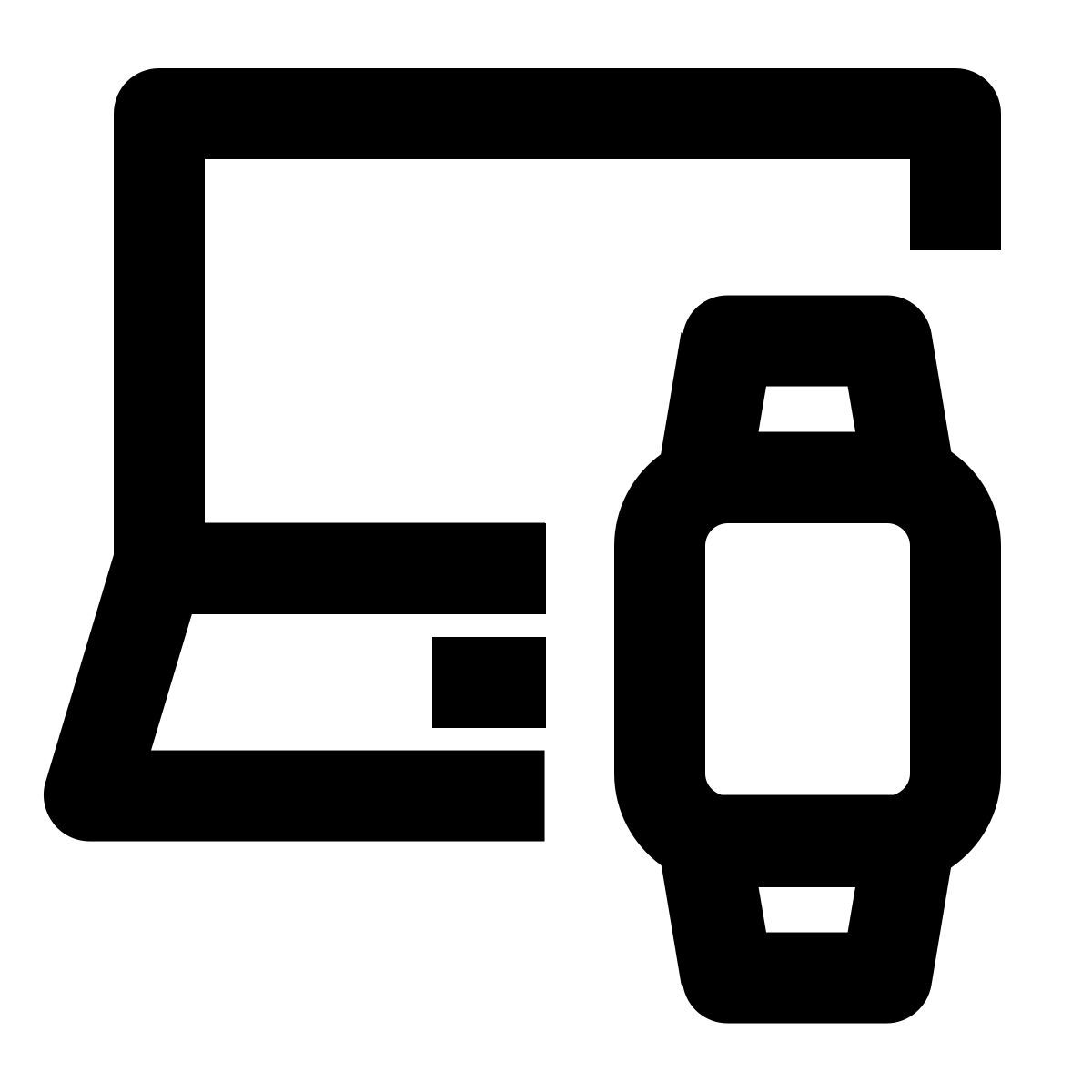 smartwatch and notebook icon