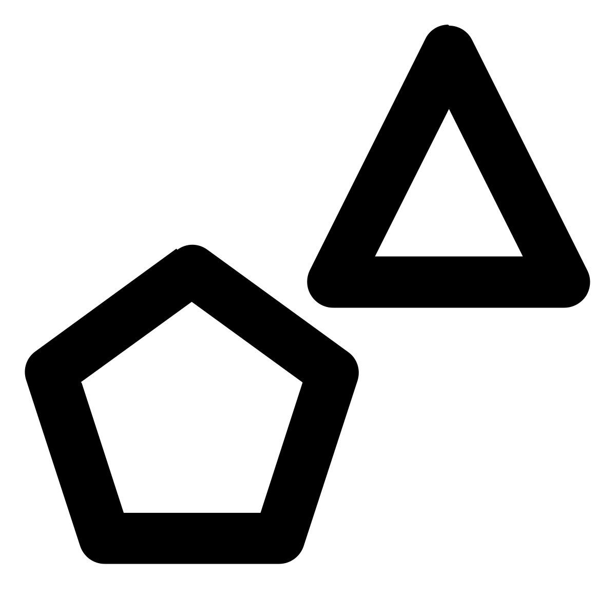 triangle and pentagon icon