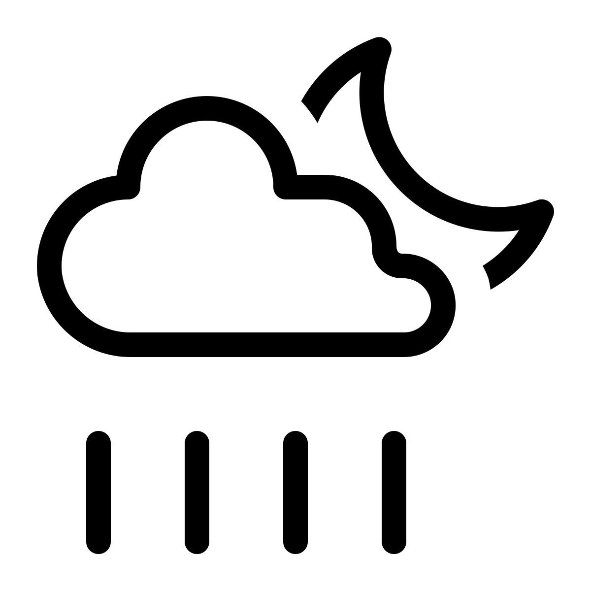 cloud moon rain icon