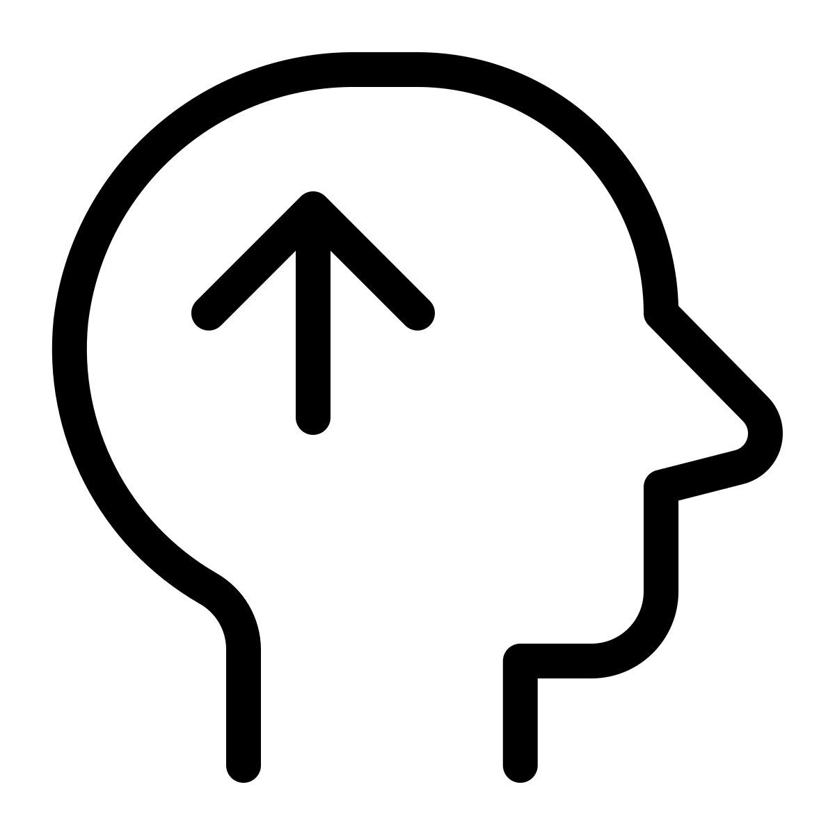 freccia su lato testa icon