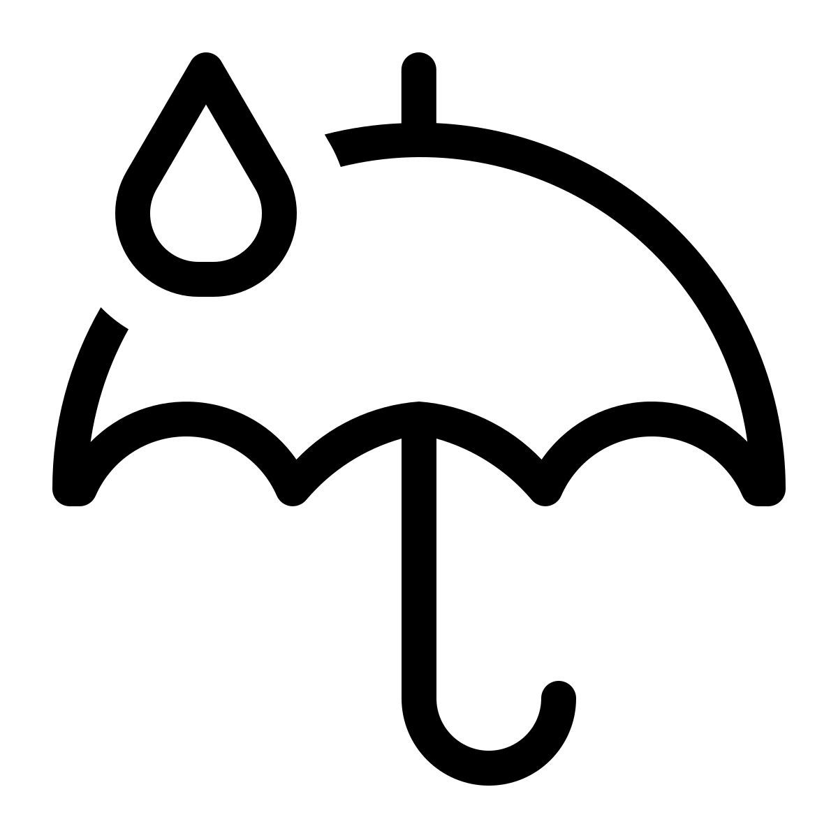 umbrella droplet icon