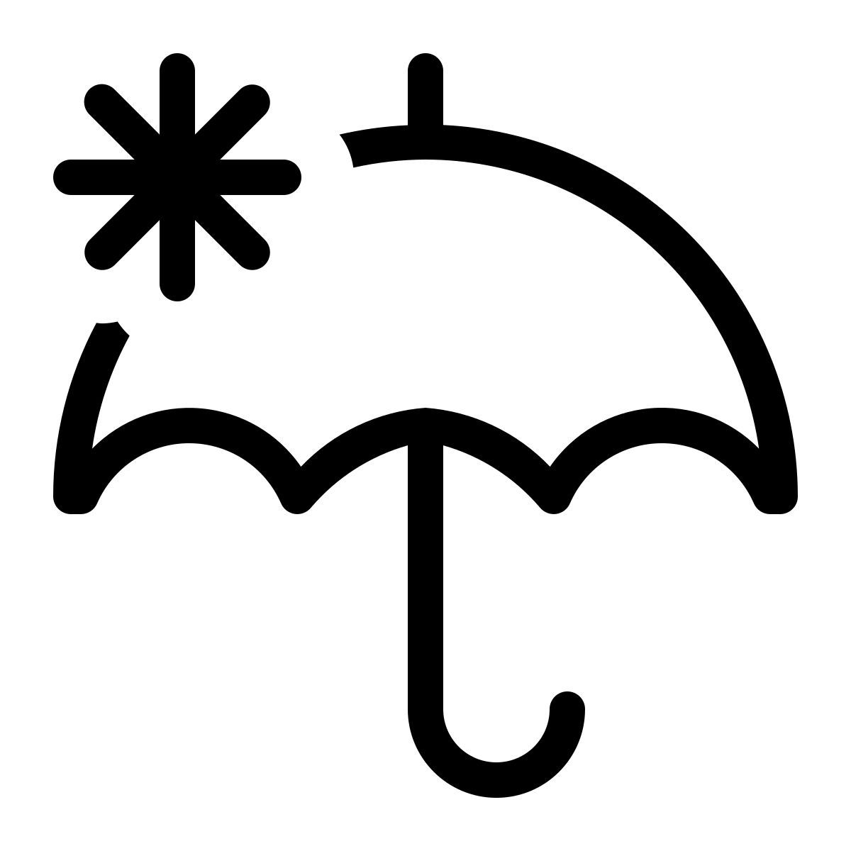 umbrella snowflake icon