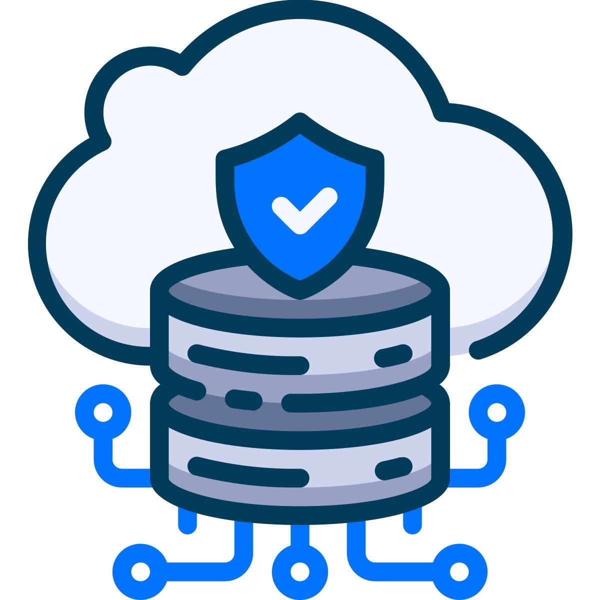 cloud data security system icon