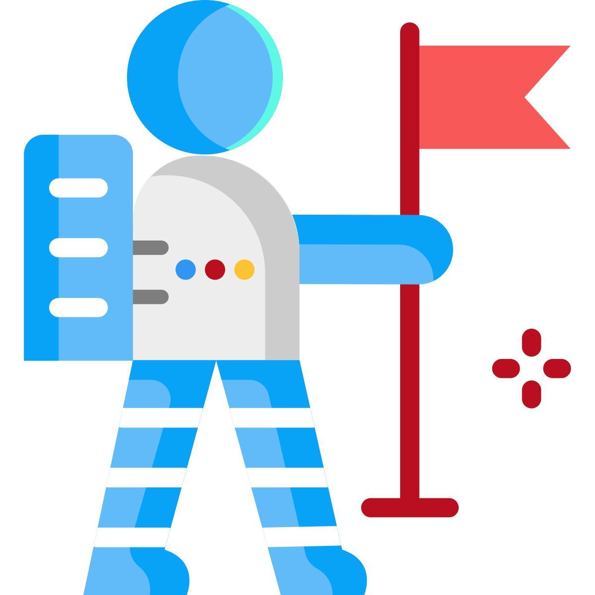 astronaut with flag icon