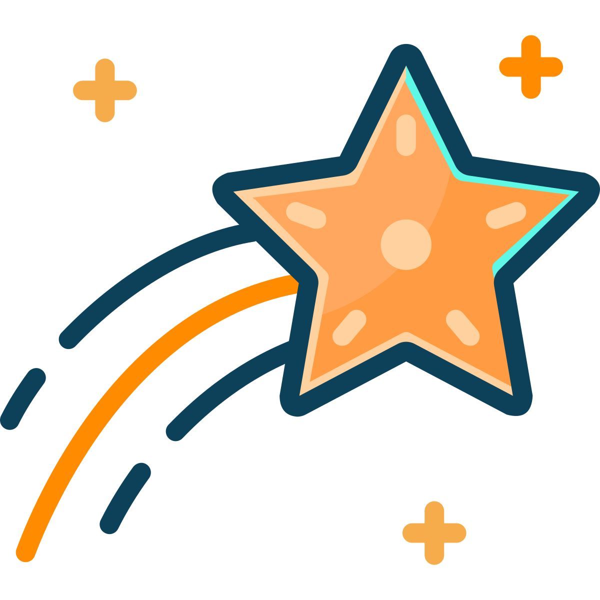 space   filled outline 02 shooting star icon