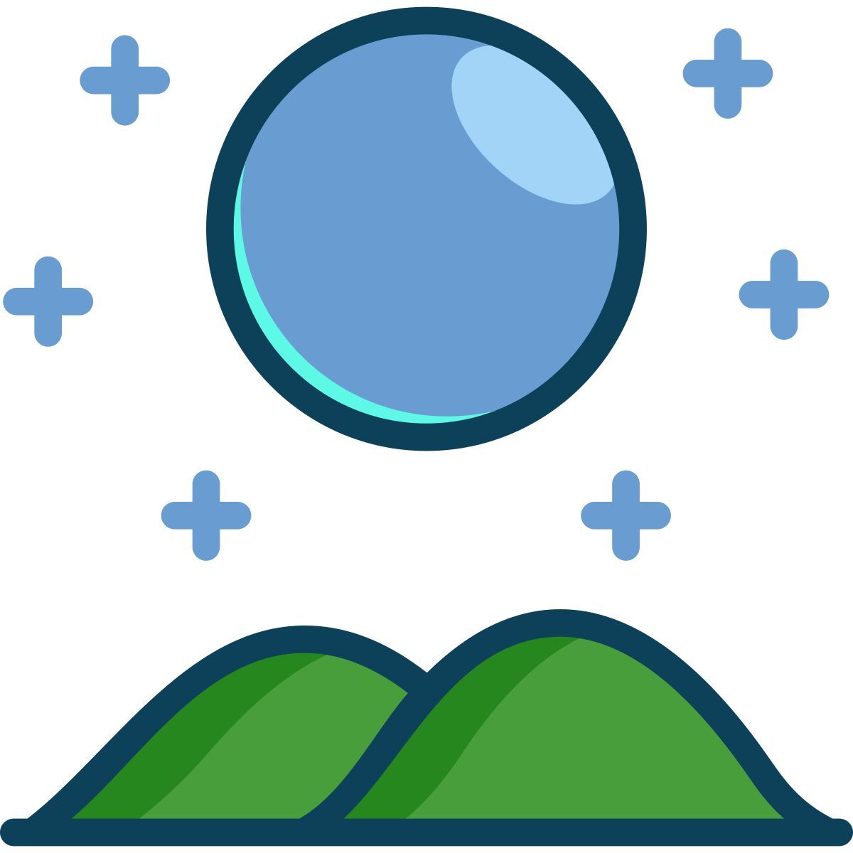 space   filled outline 03 moon icon