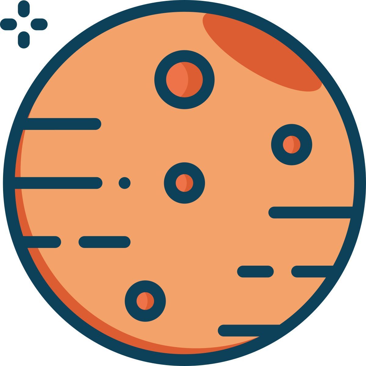 space   filled outline 04 mars icon