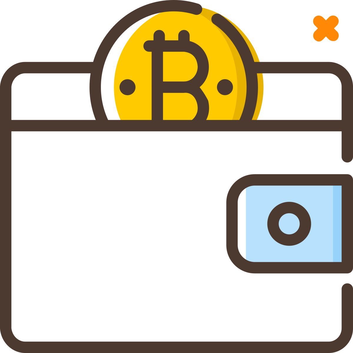 bitcoin in purse icon