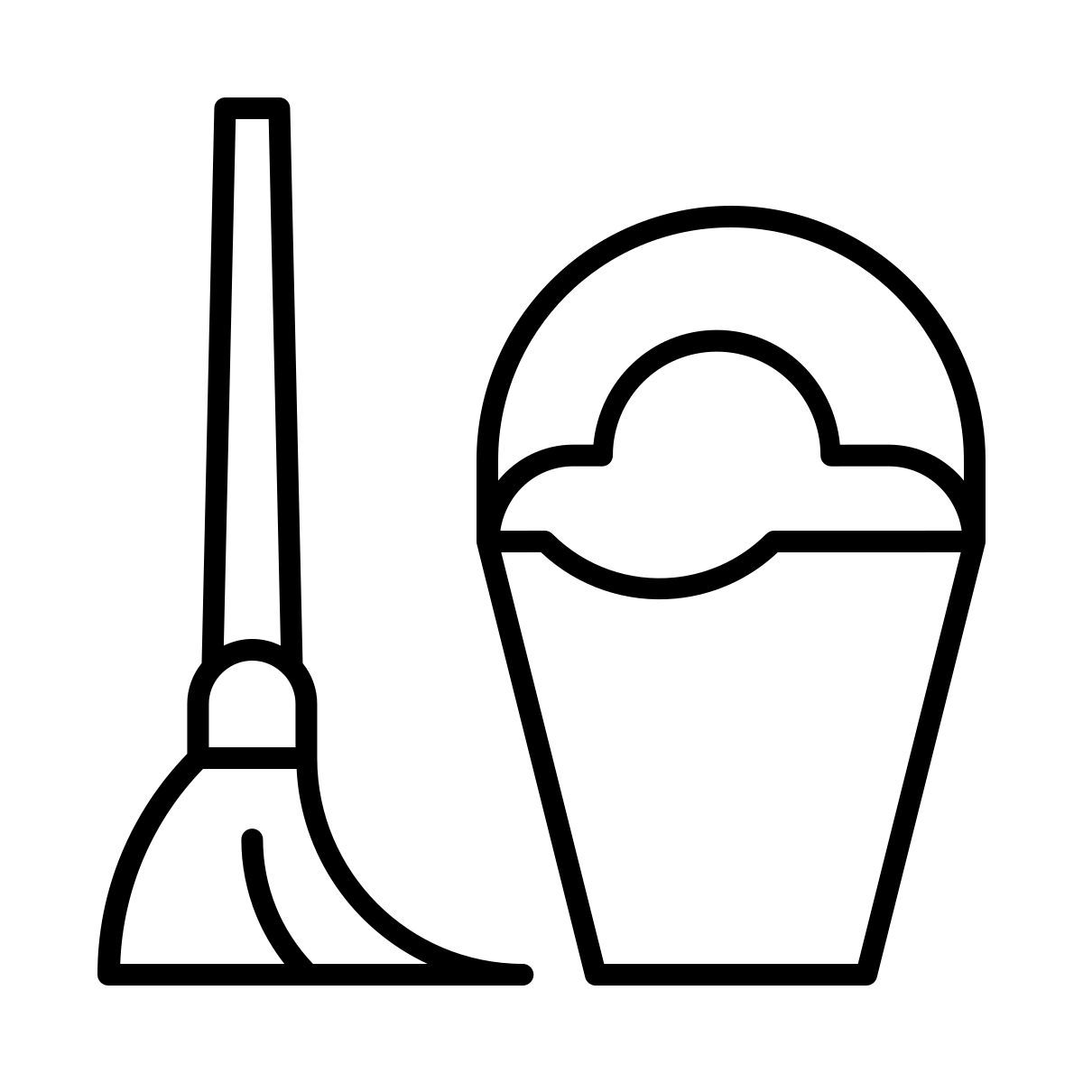 broom and bucket icon
