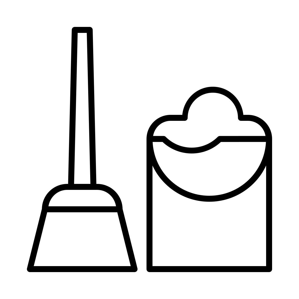 broom and bucket icon