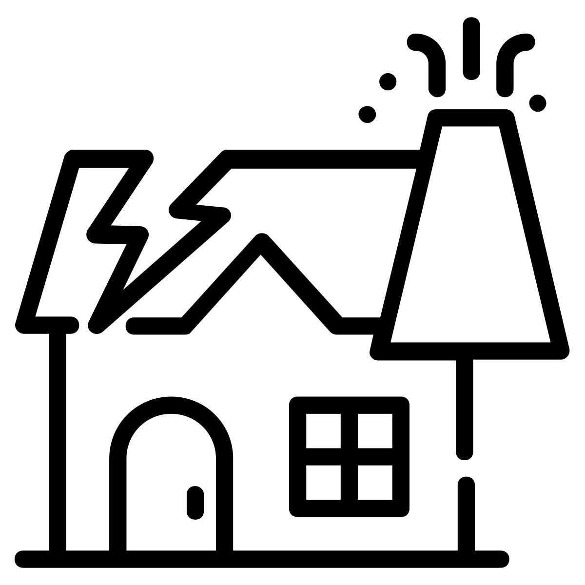 home disaster icon