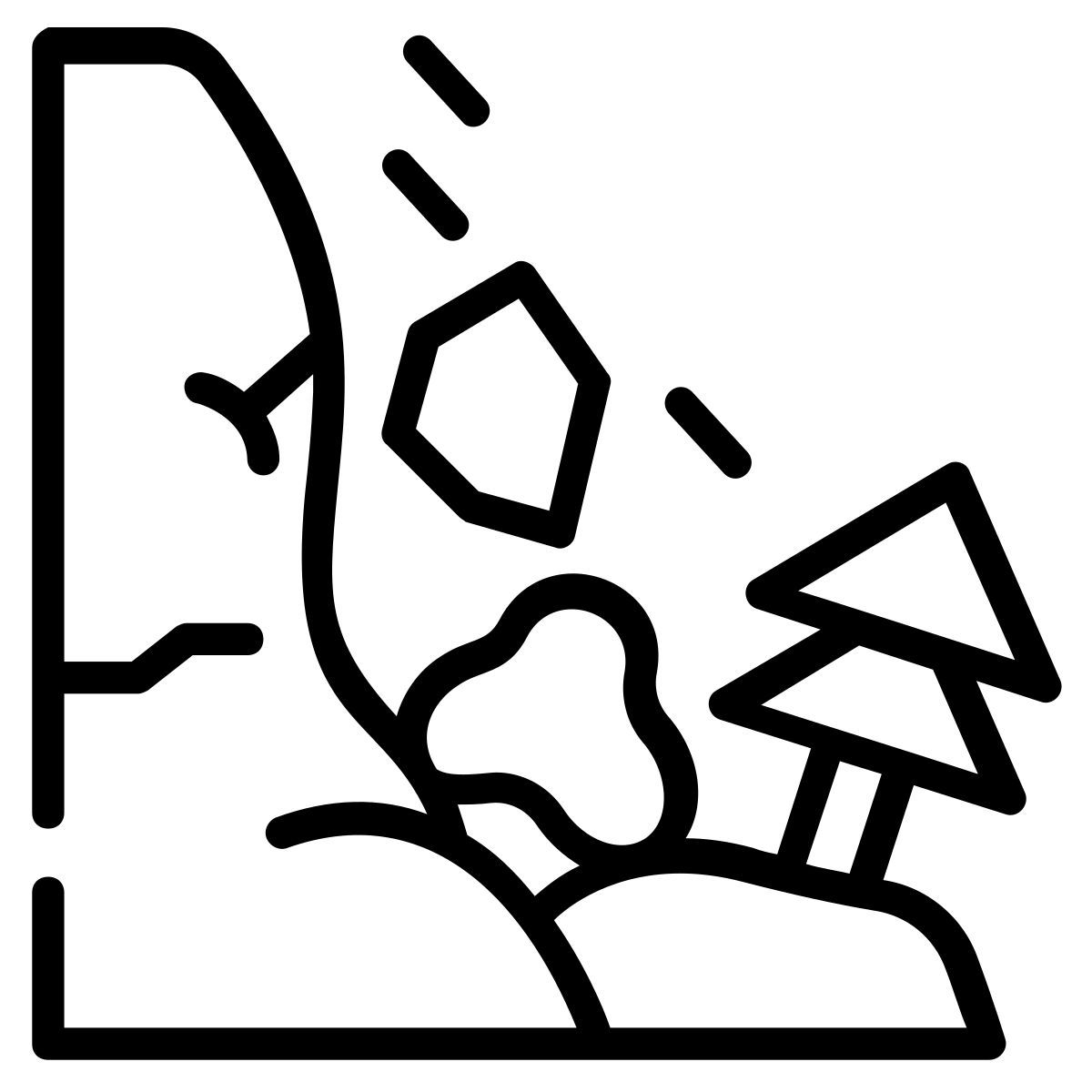 snow landslide icon
