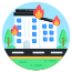 external building-on-fire-weather-smashingstocks-circular-smashing-stocks icon