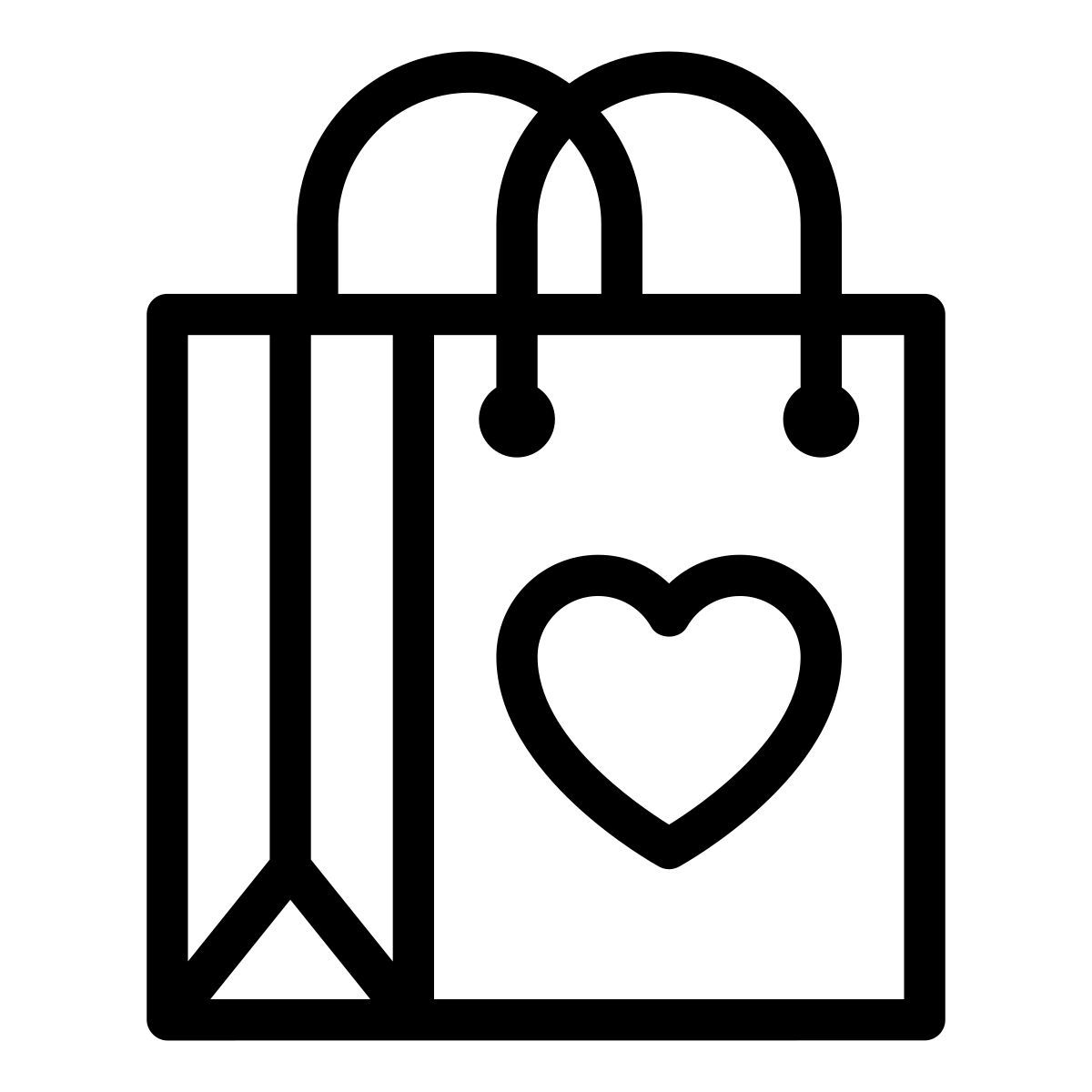 vista frontale di borsa icon