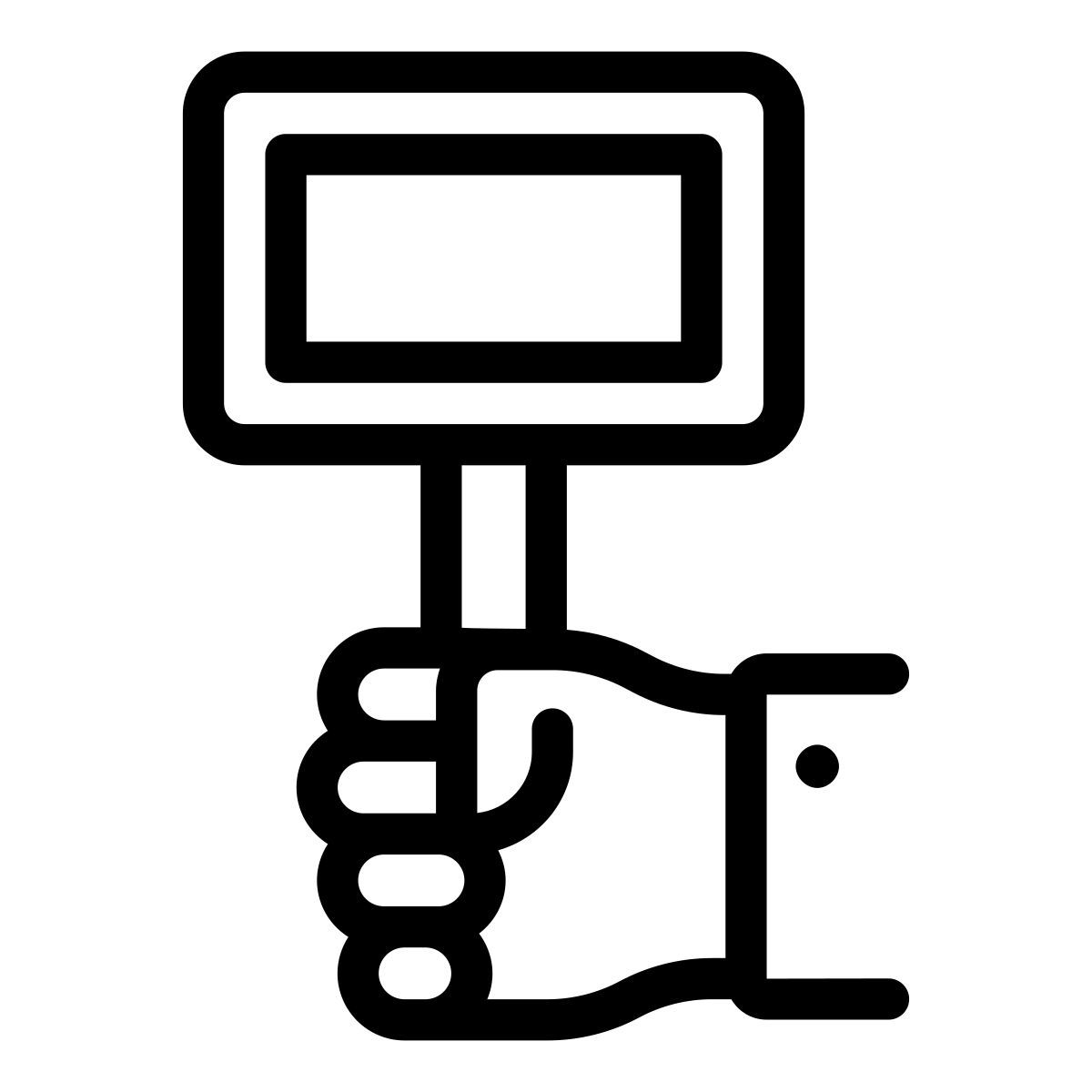 hand holding banner icon