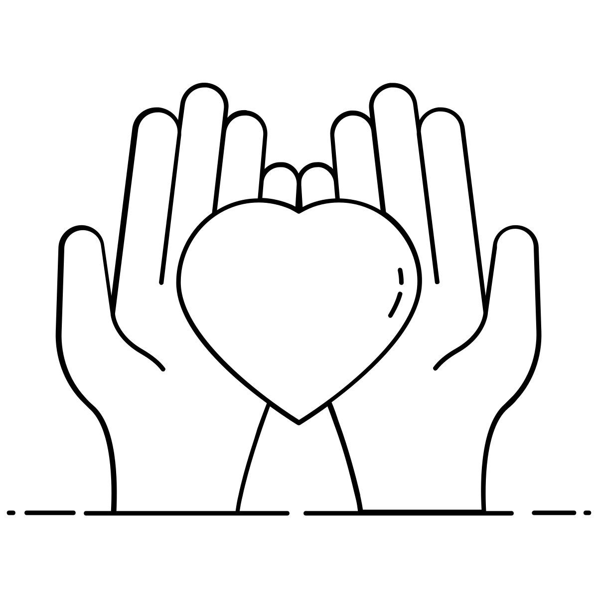 manos sosteniendo el corazón icon