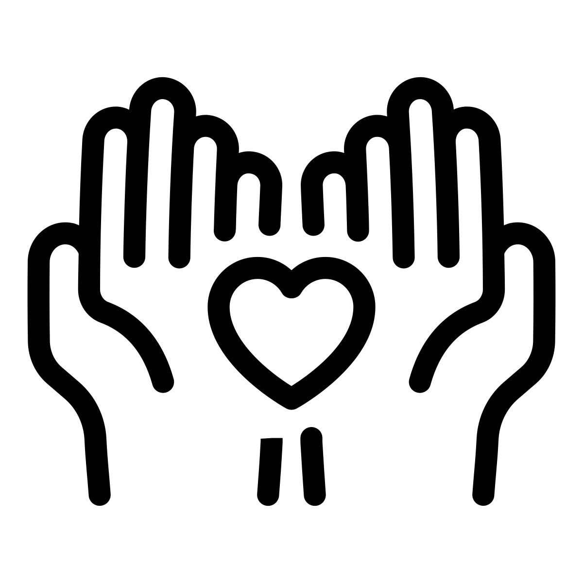 manos sosteniendo el corazón icon