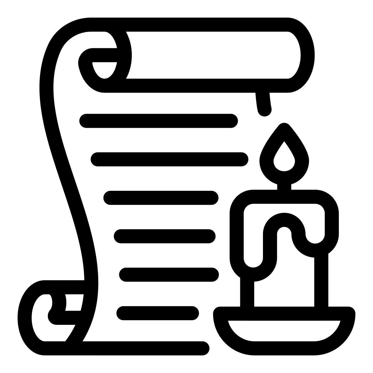 paper and candle icon
