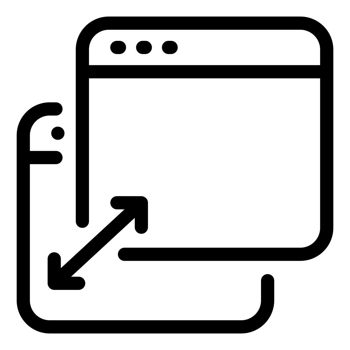 opción de cambio de tamaño icon