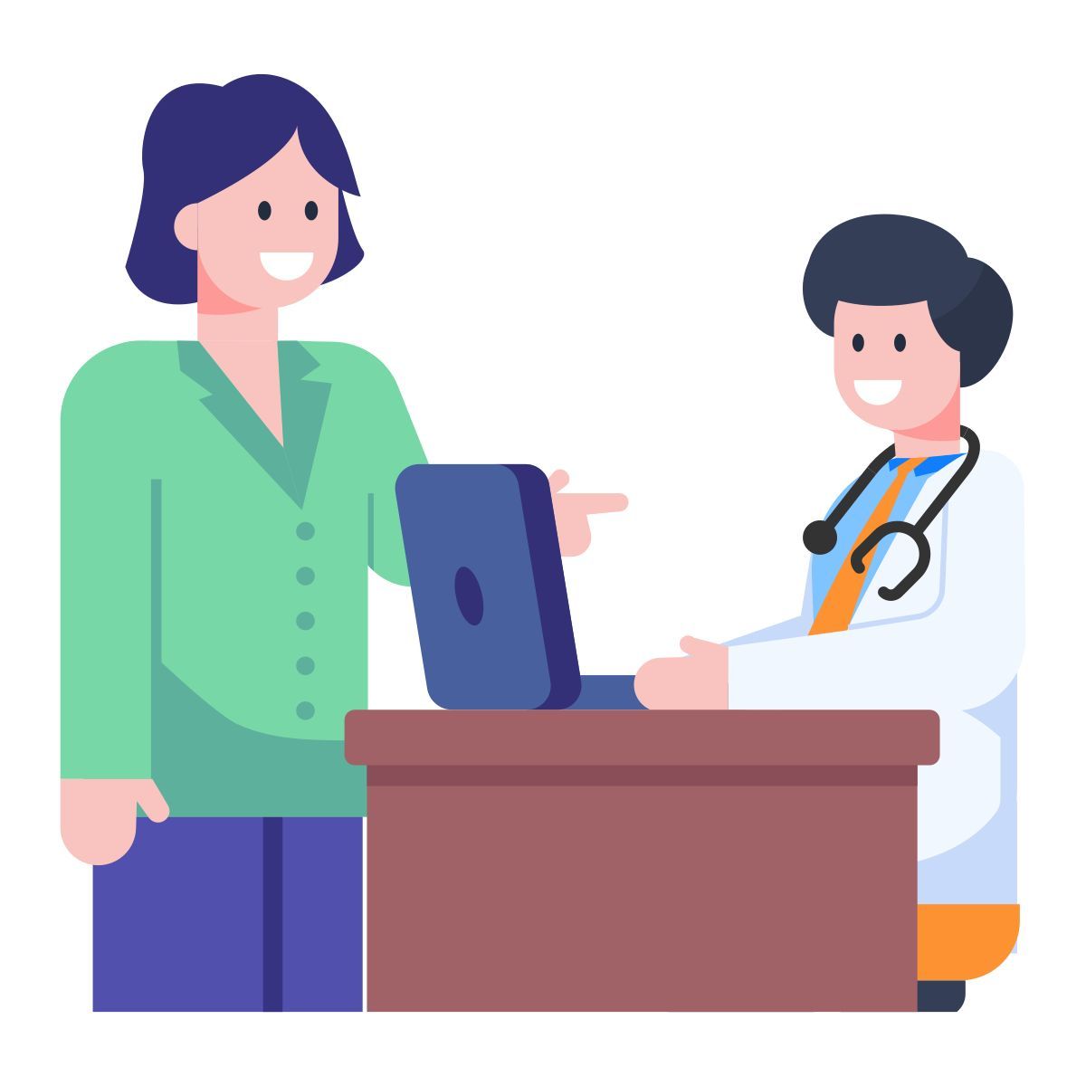 doctor and patient icon