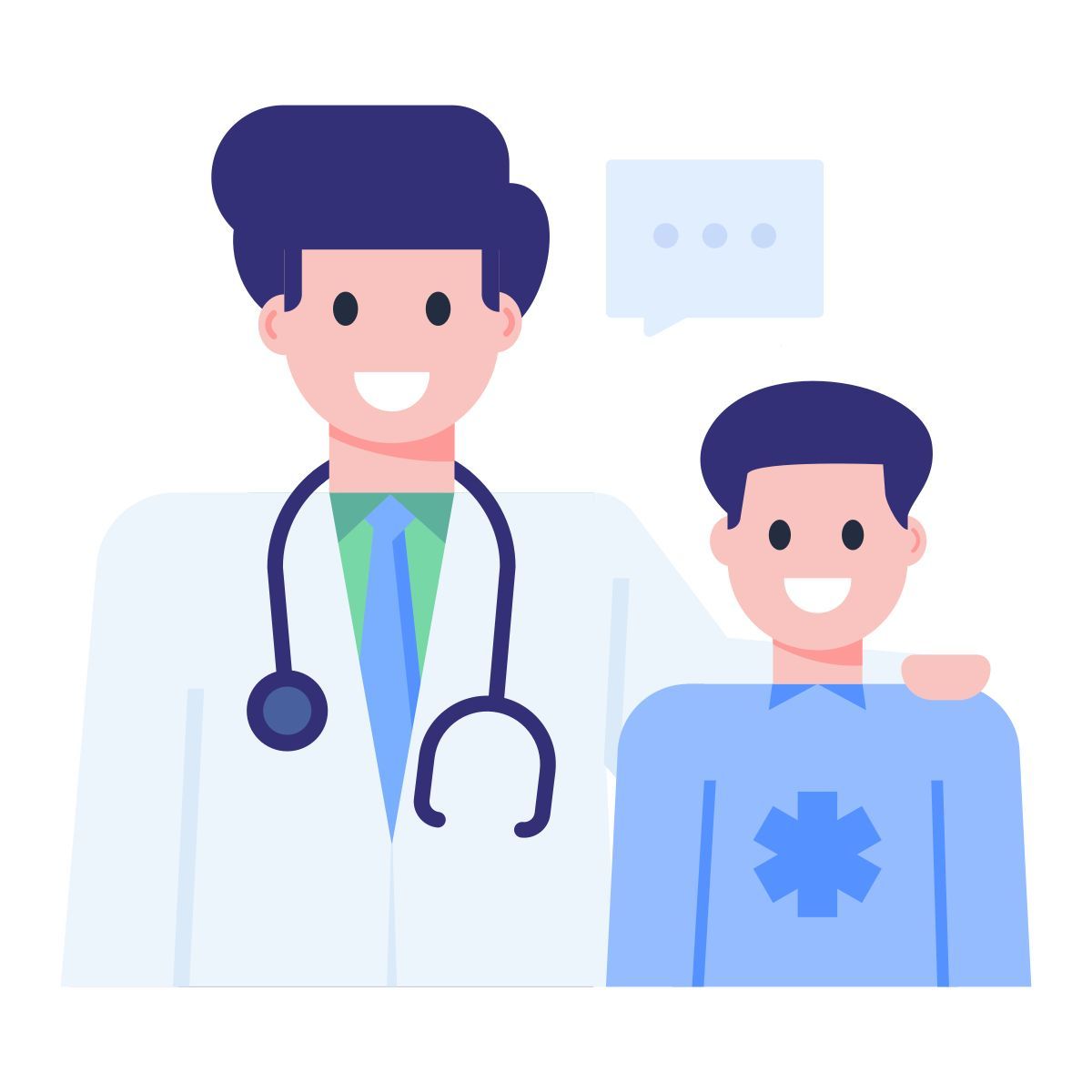 doctor and patient icon