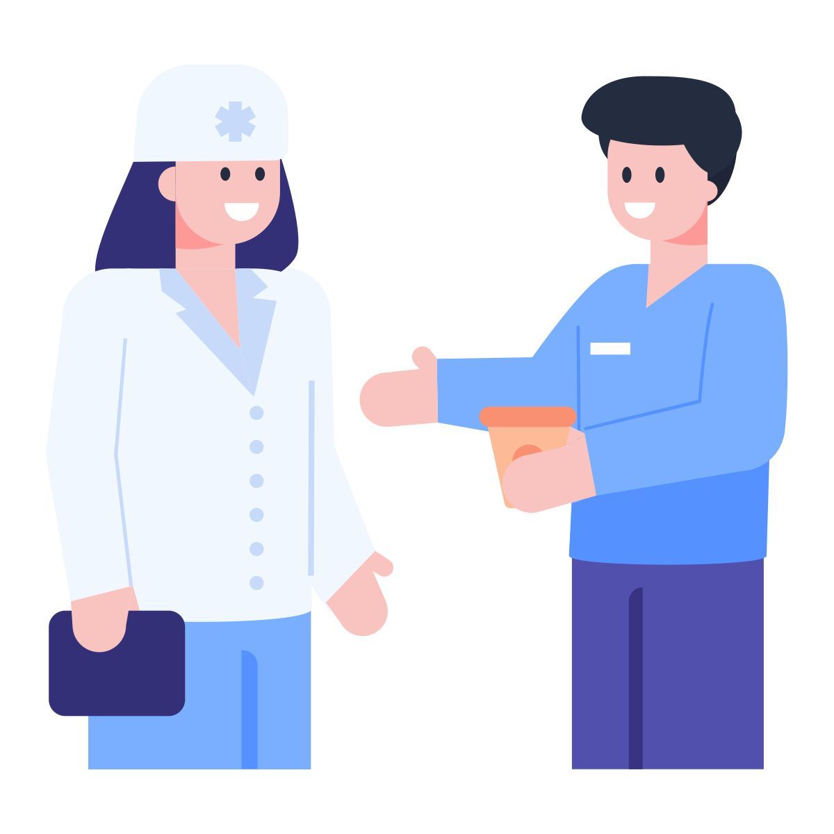 doctor and patient icon