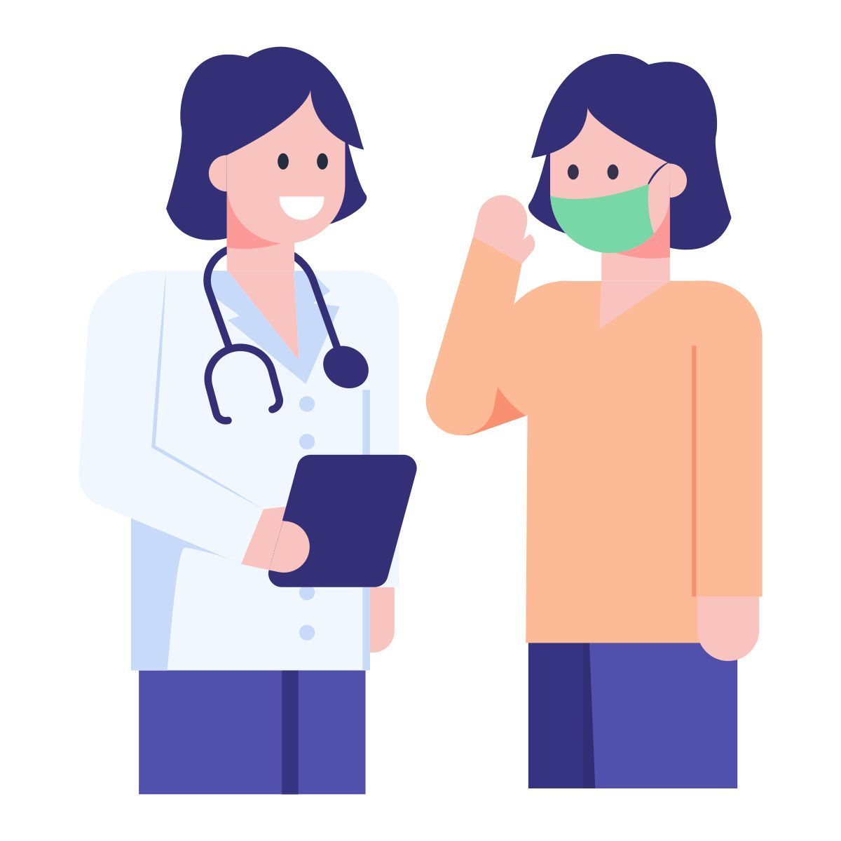 doctor and patient icon