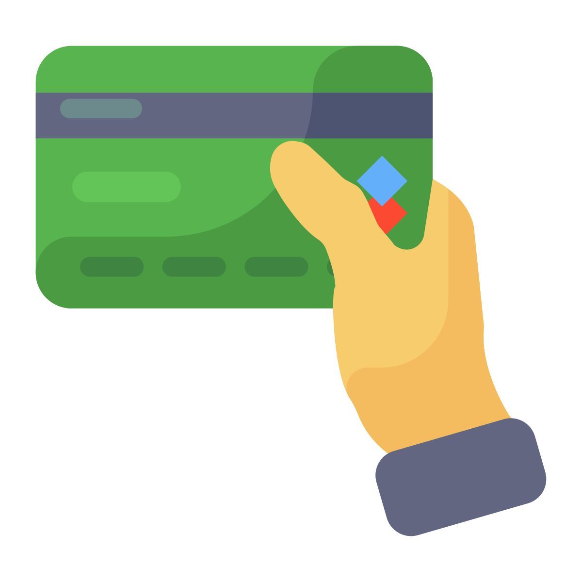 신용카드를 들고 있는 손 icon