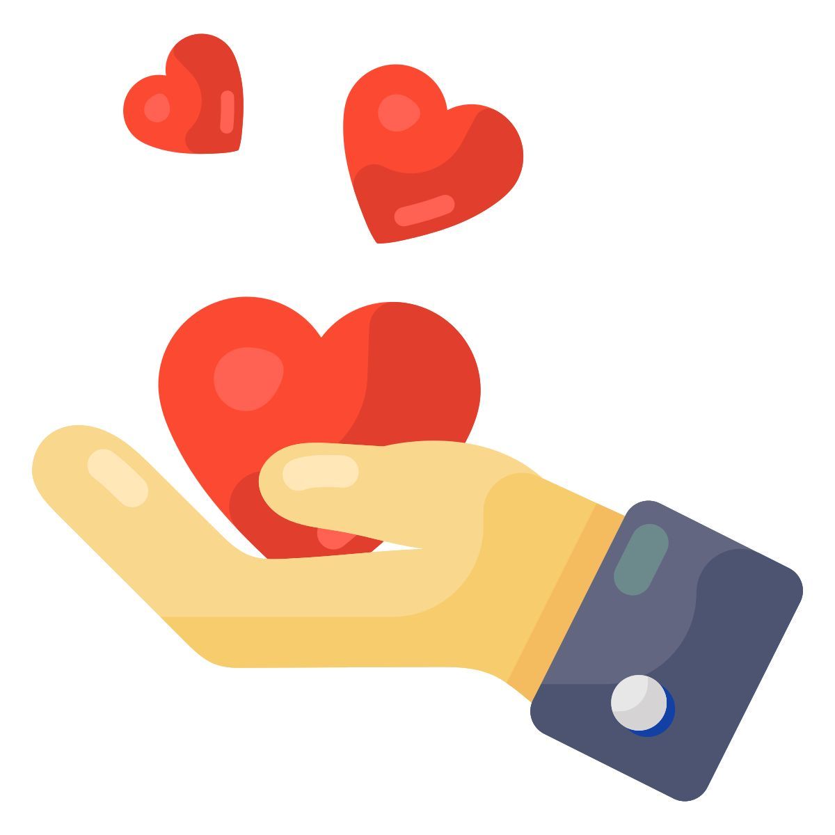 hand holding heart icon