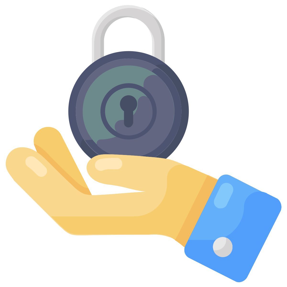hand holding lock icon