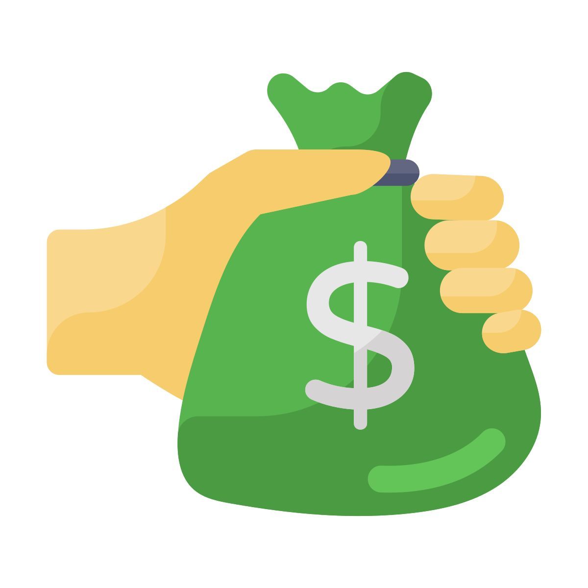 hand holding money bag icon