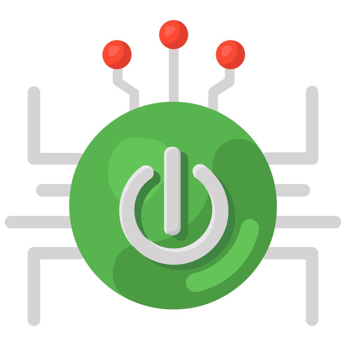 pulsante di accensione esterno sicurezza informatica e ai smashingstocks flat smashing stocks icon