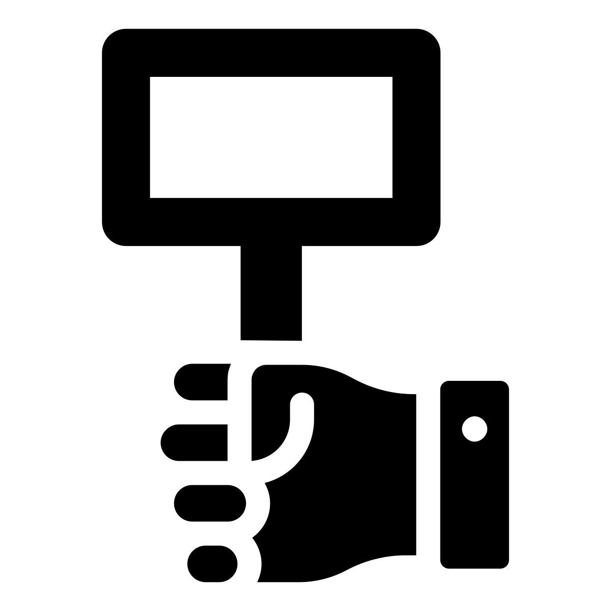 mano sosteniendo una pancarta icon