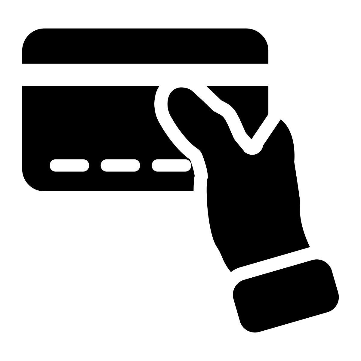 신용카드를 들고 있는 손 icon