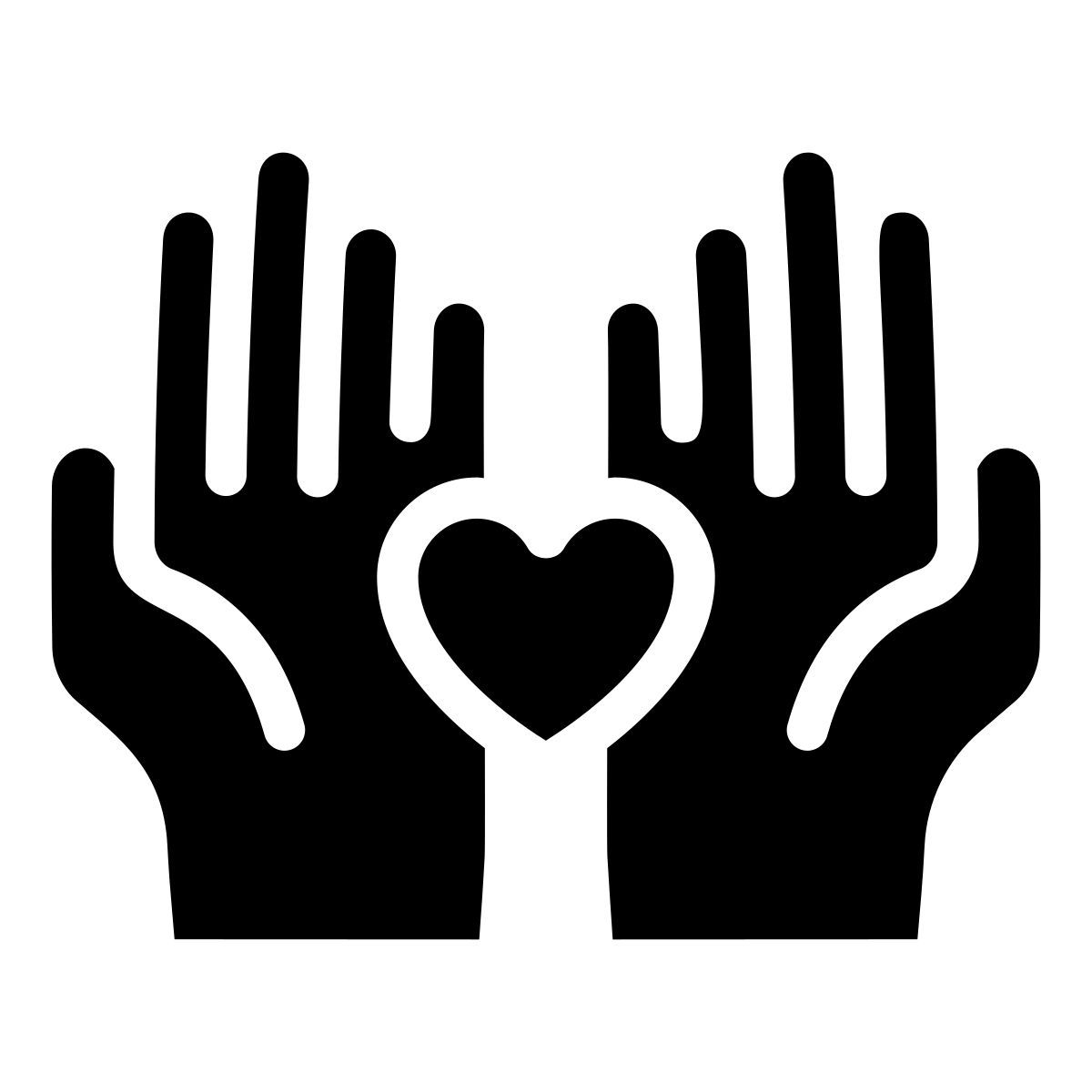 hands holding heart icon