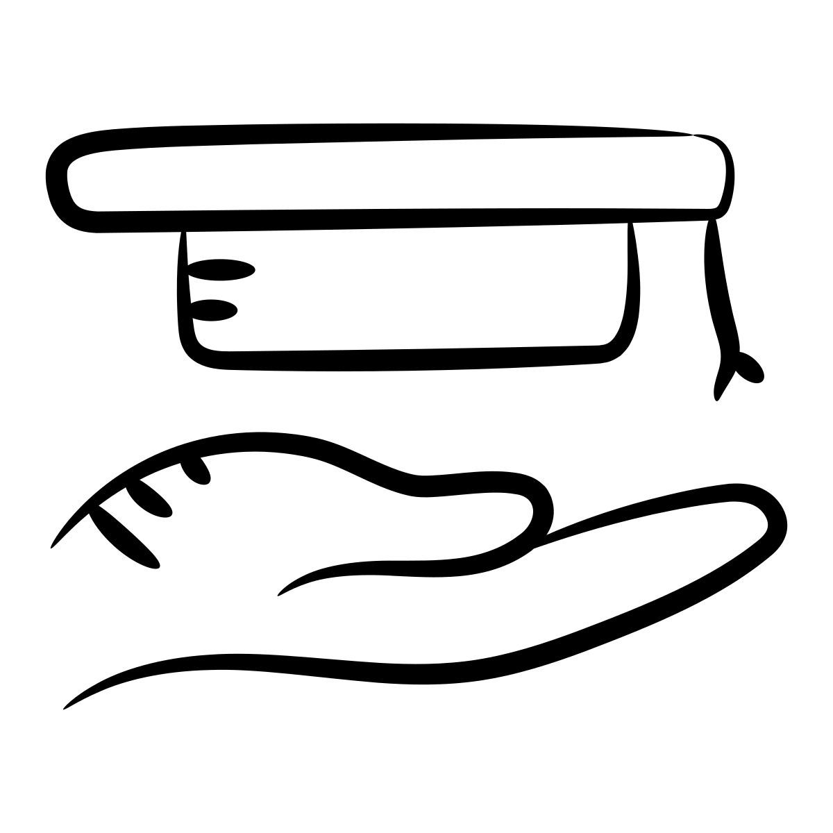 hand holding graduation cap icon