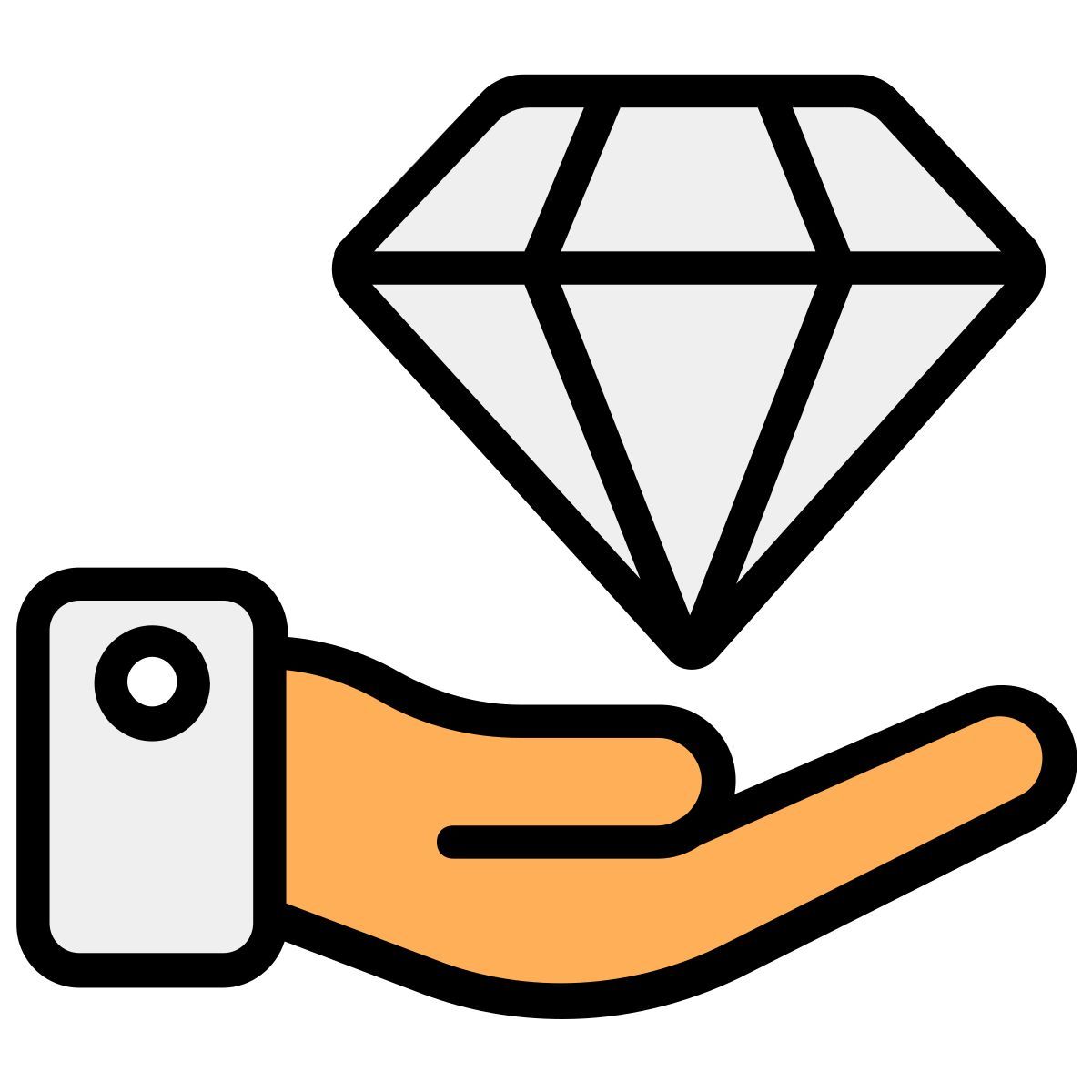 hand holding diamond icon
