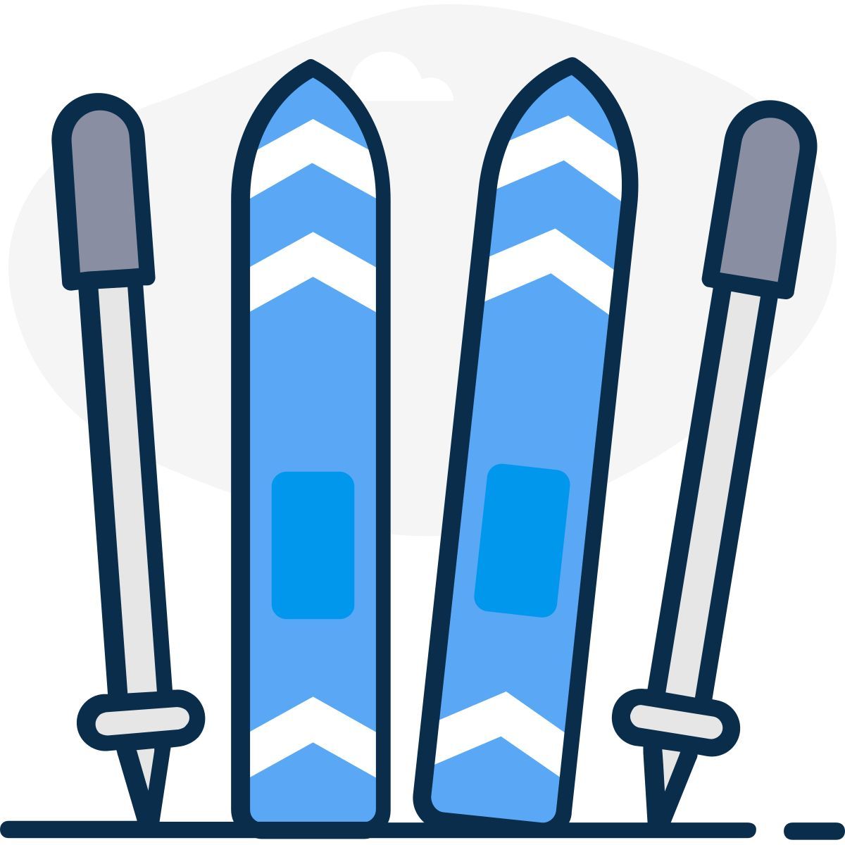 skiing equipments icon