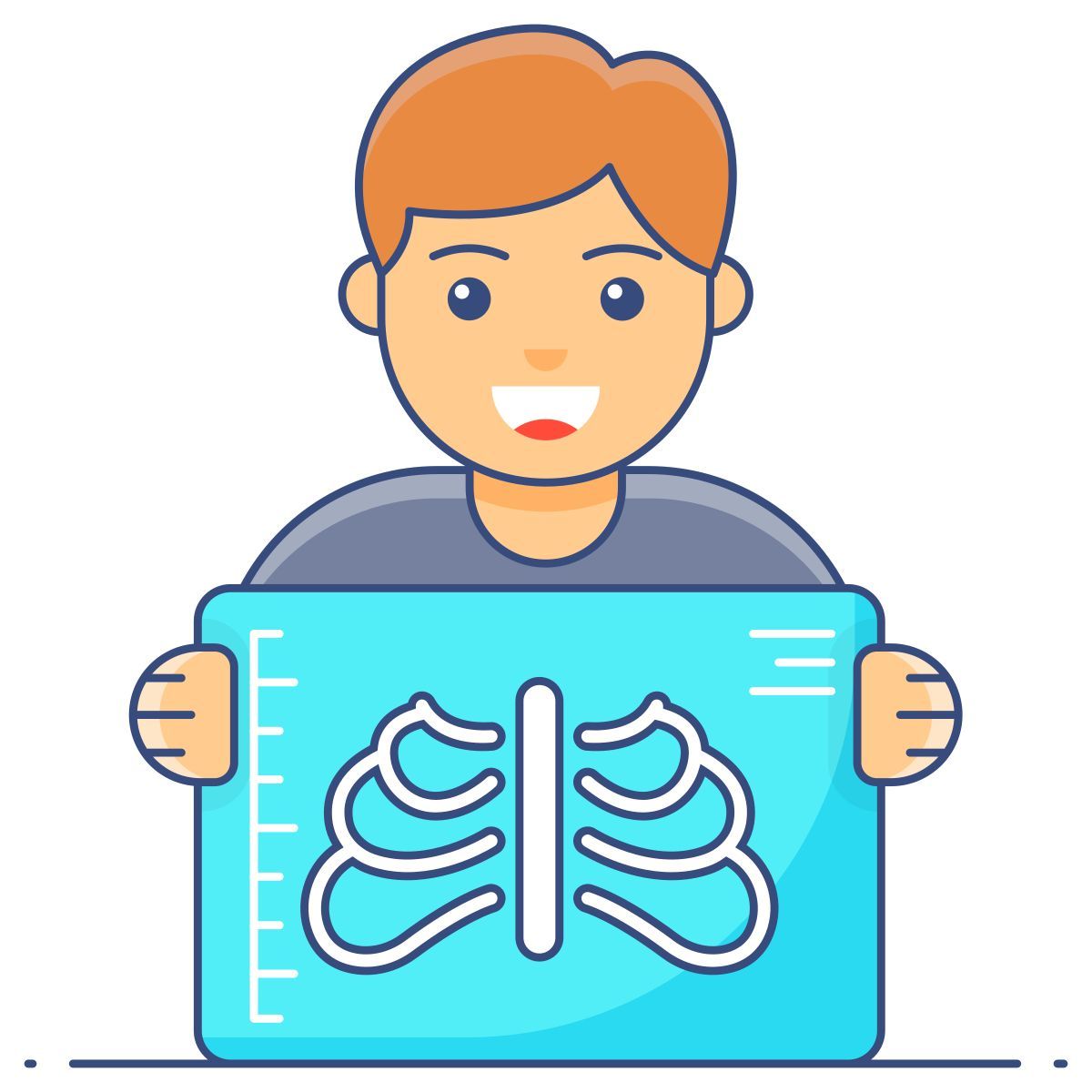 doctor holding x ray icon