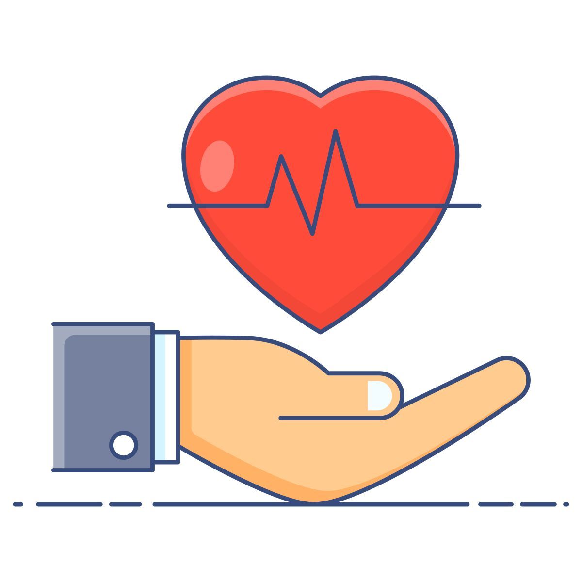 hand holding heart icon
