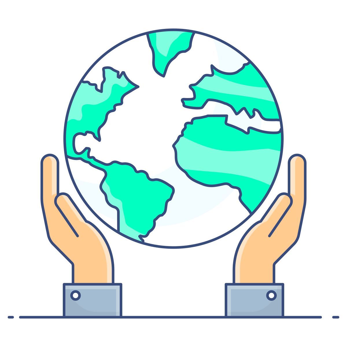 hands holding globe icon
