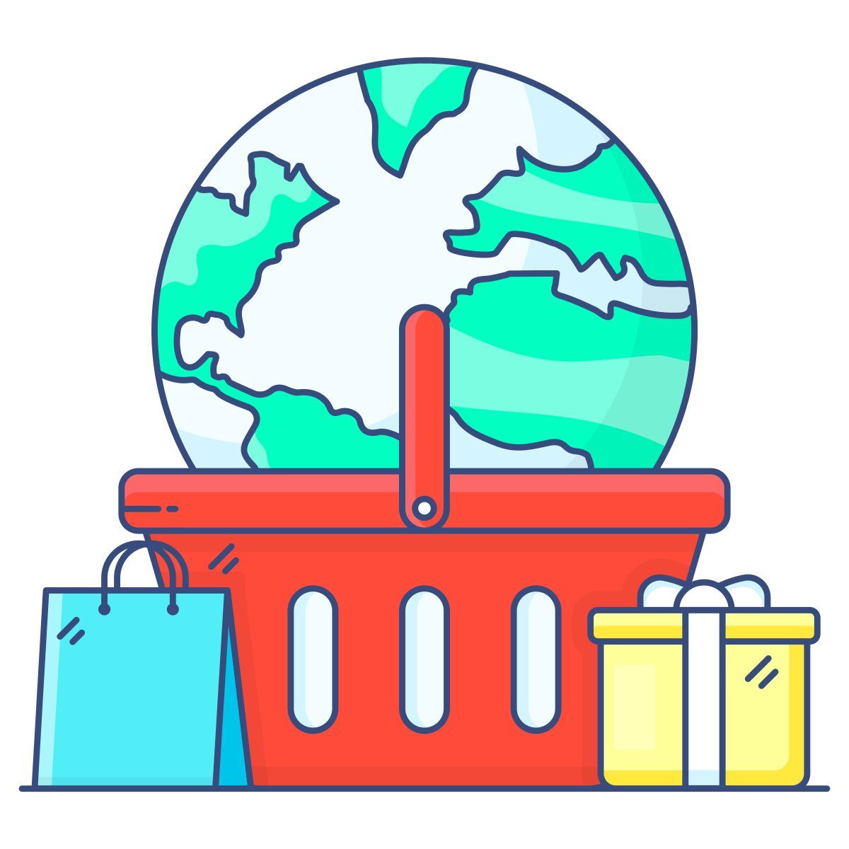 worldwide shopping icon