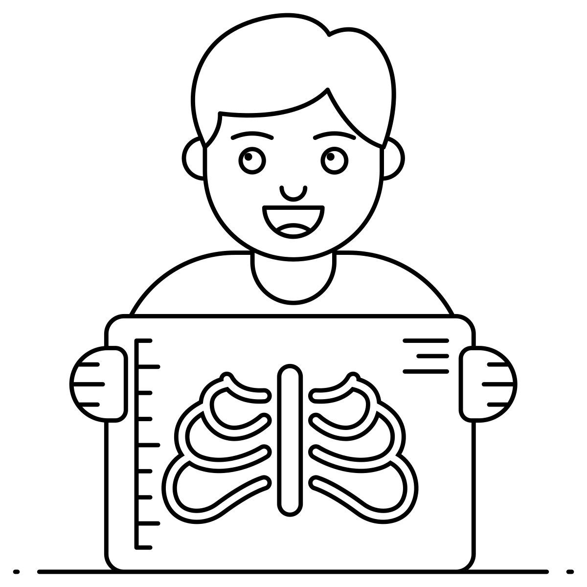 doctor holding x ray icon