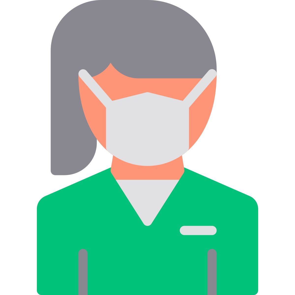 nurse in mask icon