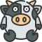 external straight-cow-emoji-soft-fill-soft-fill-juicy-fish icon
