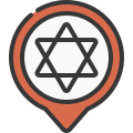 external synagogue-location-pins-soft-fill-soft-fill-juicy-fish icon