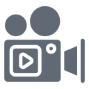 external Camcorder-ux-interface-solid-design-circle icon