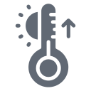 external Temperature-car-parts-solid-design-circle icon