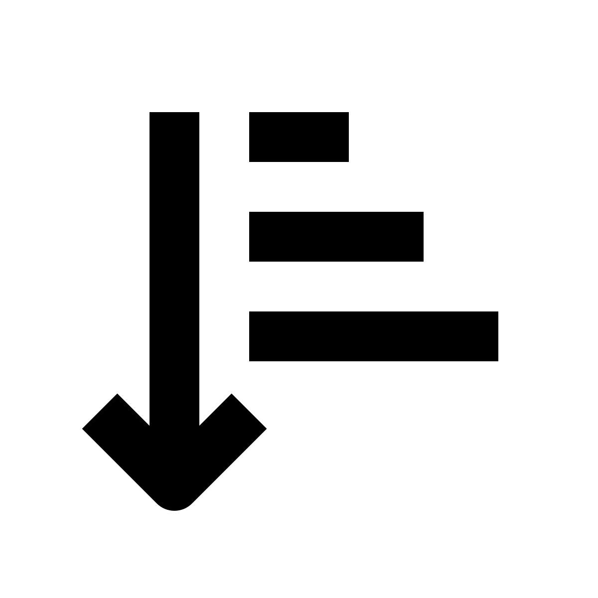 sort ascending icon